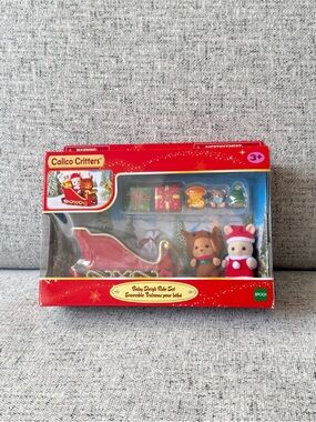Calico Critters Christmas Red and Brown Collectible Doll Set with Accessories